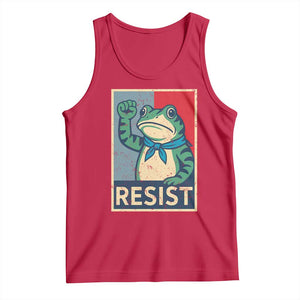 Frog Resist Tank Top Portland Frog Raised Fist Poster Graphic TS11 Red Print Your Wear