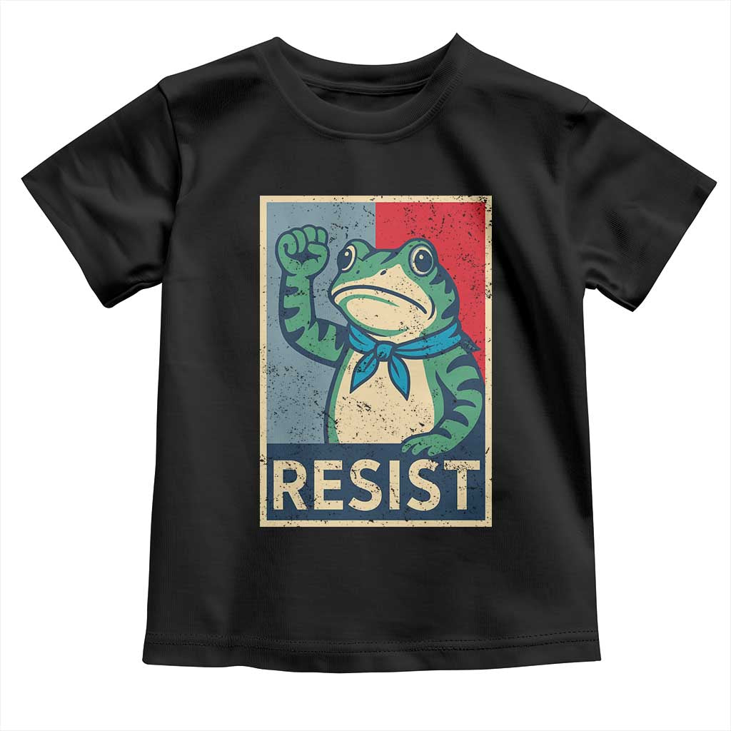Frog Resist Toddler T Shirt Portland Frog Raised Fist Poster Graphic TS11 Black Print Your Wear