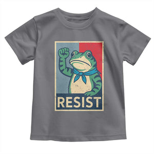 Frog Resist Toddler T Shirt Portland Frog Raised Fist Poster Graphic TS11 Charcoal Print Your Wear