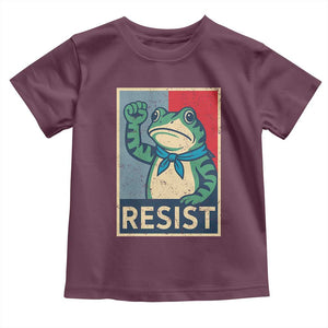 Frog Resist Toddler T Shirt Portland Frog Raised Fist Poster Graphic TS11 Maroon Print Your Wear