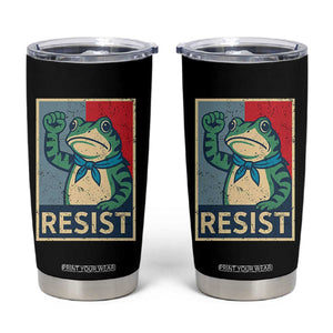 Frog Resist Tumbler Cup Portland Frog Raised Fist Poster Graphic TS11 Black Print Your Wear