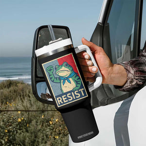 Frog Resist Tumbler With Handle Portland Frog Raised Fist Poster Graphic TS11 Print Your Wear