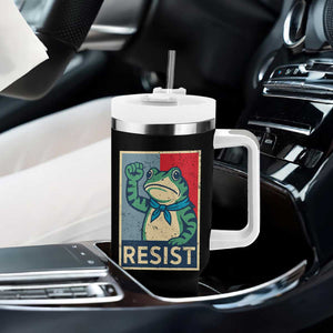Frog Resist Tumbler With Handle Portland Frog Raised Fist Poster Graphic TS11 Print Your Wear