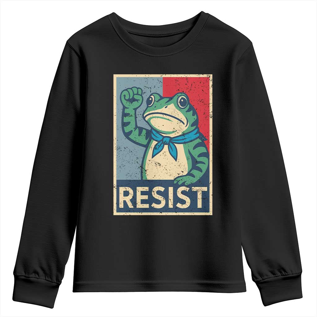 Frog Resist Youth Sweatshirt Portland Frog Raised Fist Poster Graphic TS11 Black Print Your Wear