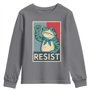 Frog Resist Youth Sweatshirt Portland Frog Raised Fist Poster Graphic TS11 Charcoal Print Your Wear