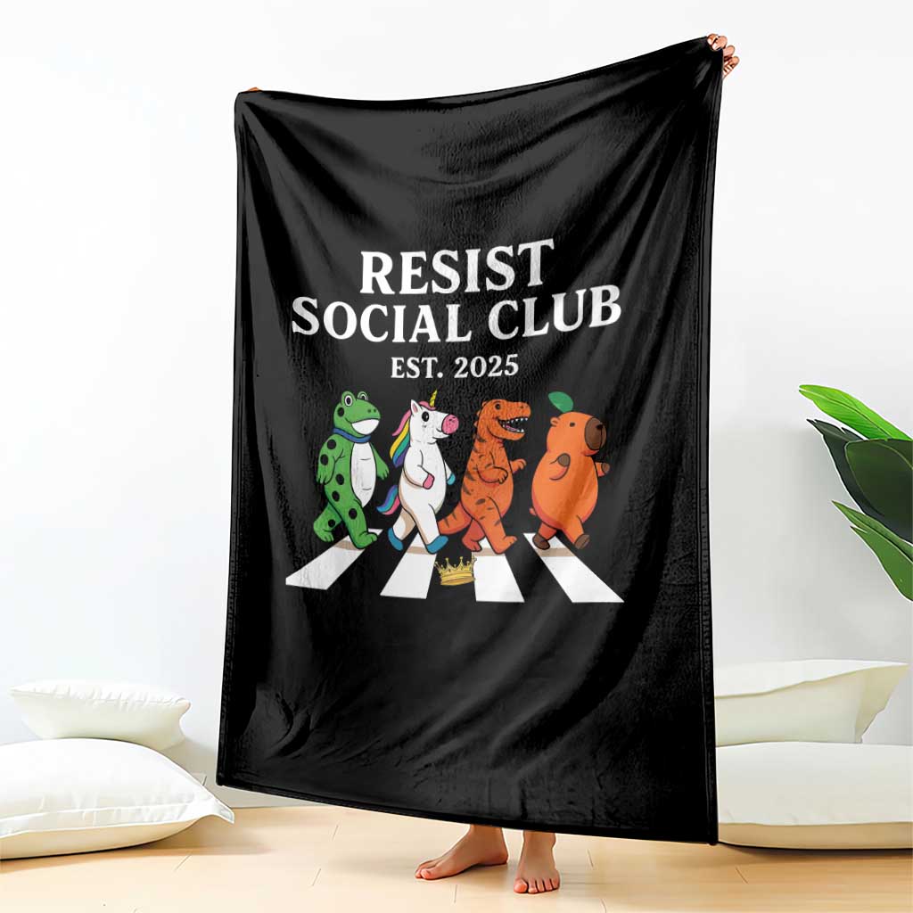 Resist Social Club 2025 Throw Blanket Portland Frog Animals Mascot Walking TS11 Print Your Wear
