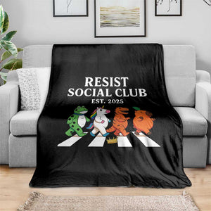 Resist Social Club 2025 Throw Blanket Portland Frog Animals Mascot Walking TS11 Print Your Wear
