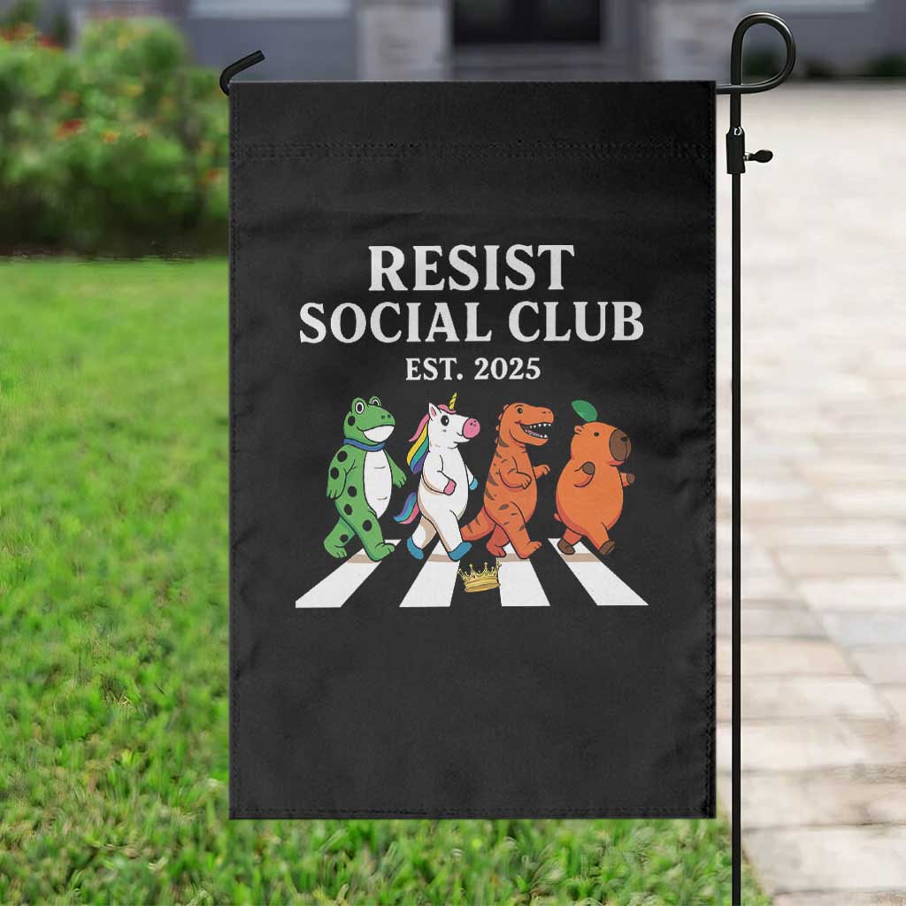 Resist Social Club 2025 Garden Flag Portland Frog Animals Mascot Walking TS11 Print Your Wear