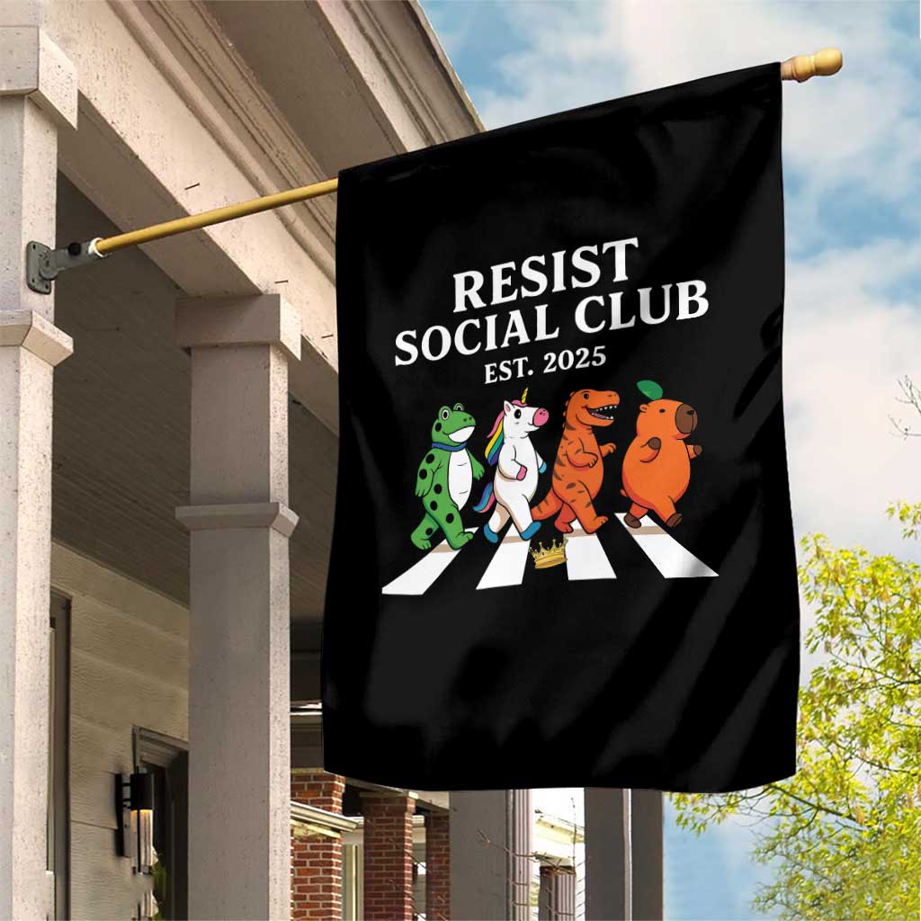 Resist Social Club 2025 Garden Flag Portland Frog Animals Mascot Walking TS11 Print Your Wear
