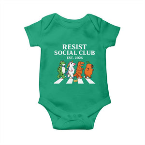 Resist Social Club 2025 Baby Onesie Portland Frog Animals Mascot Walking TS11 Irish Green Print Your Wear