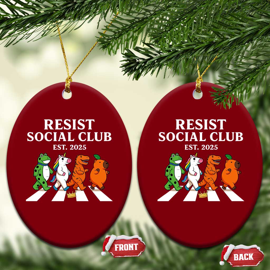 Resist Social Club 2025 Ceramic Ornament Portland Frog Animals Mascot Walking TS11 Print Your Wear
