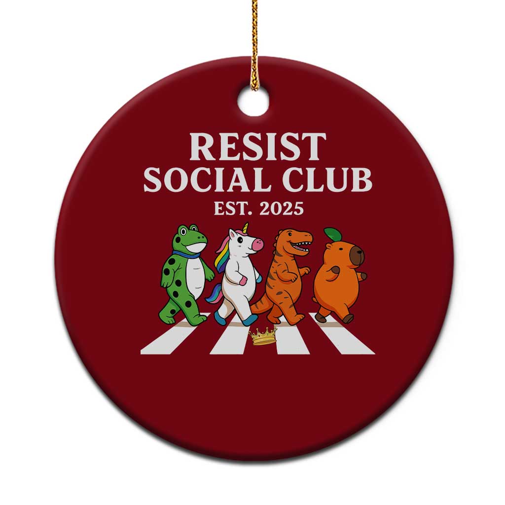 Resist Social Club 2025 Ceramic Ornament Portland Frog Animals Mascot Walking TS11 1pc Red Print Your Wear