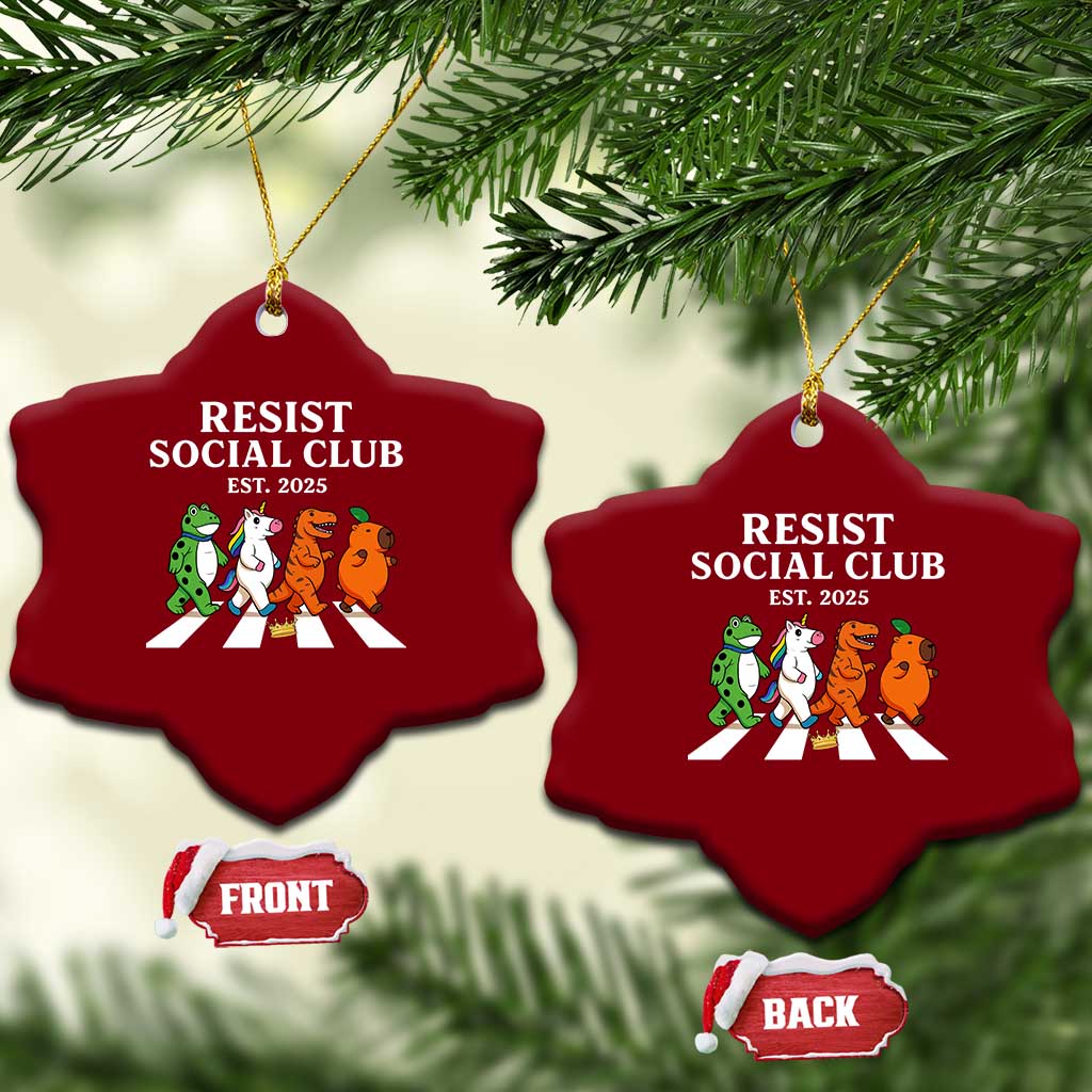 Resist Social Club 2025 Ceramic Ornament Portland Frog Animals Mascot Walking TS11 Print Your Wear