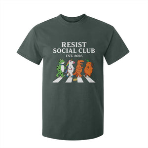 Resist Social Club 2025 T Shirt For Kid Portland Frog Animals Mascot Walking TS11 Dark Forest Green Print Your Wear