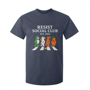 Resist Social Club 2025 T Shirt For Kid Portland Frog Animals Mascot Walking TS11 Navy Print Your Wear