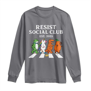 Resist Social Club 2025 Long Sleeve Shirt Portland Frog Animals Mascot Walking TS11 Charcoal Print Your Wear