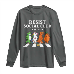 Resist Social Club 2025 Long Sleeve Shirt Portland Frog Animals Mascot Walking TS11 Dark Heather Print Your Wear