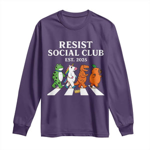 Resist Social Club 2025 Long Sleeve Shirt Portland Frog Animals Mascot Walking TS11 Purple Print Your Wear