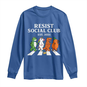 Resist Social Club 2025 Long Sleeve Shirt Portland Frog Animals Mascot Walking TS11 Royal Blue Print Your Wear