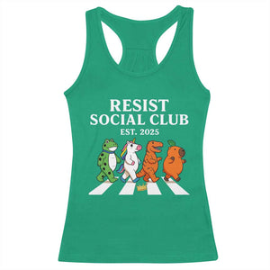 Resist Social Club 2025 Racerback Tank Top Portland Frog Animals Mascot Walking TS11 Irish Green Print Your Wear