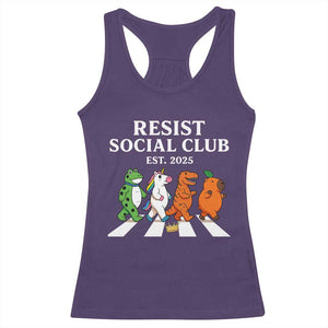 Resist Social Club 2025 Racerback Tank Top Portland Frog Animals Mascot Walking TS11 Purple Print Your Wear
