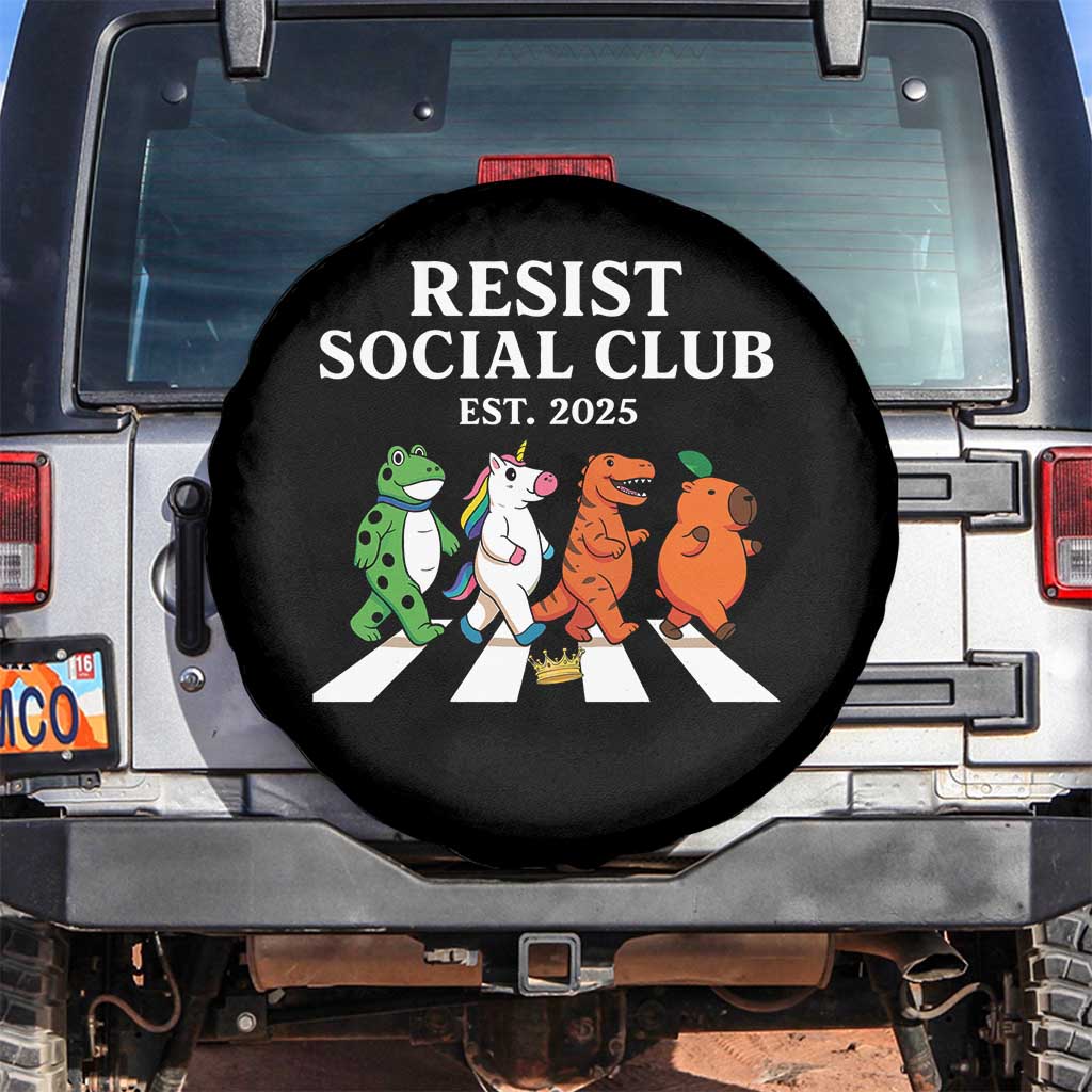 Resist Social Club 2025 Spare Tire Cover Portland Frog Animals Mascot Walking TS11 No hole Black Print Your Wear