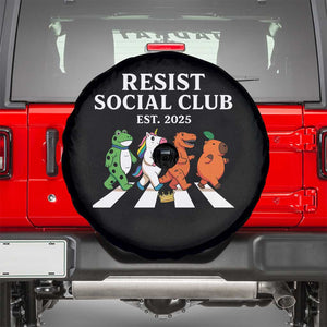 Resist Social Club 2025 Spare Tire Cover Portland Frog Animals Mascot Walking TS11 Black Print Your Wear