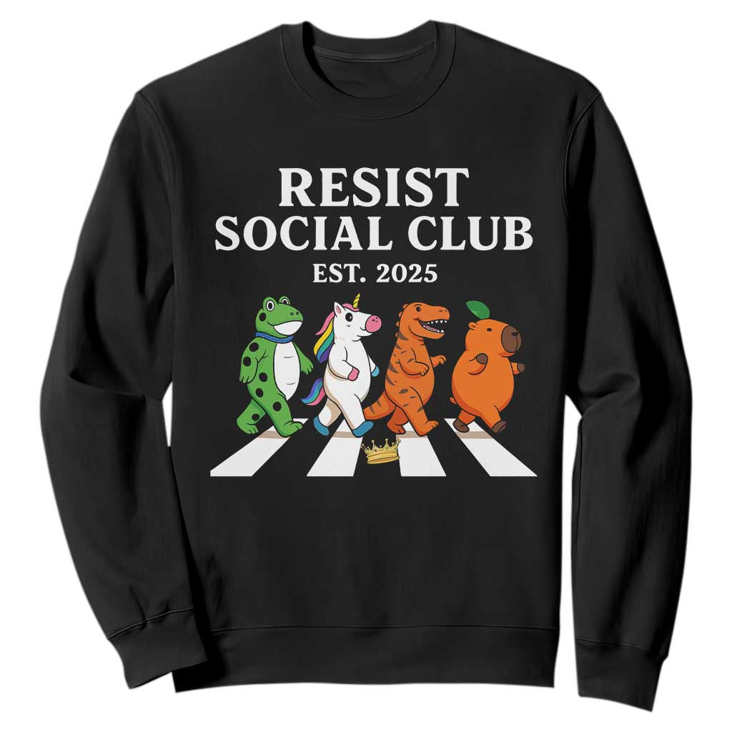 Resist Social Club 2025 Sweatshirt Portland Frog Animals Mascot Walking TS11 Black Print Your Wear