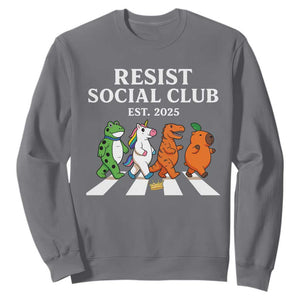Resist Social Club 2025 Sweatshirt Portland Frog Animals Mascot Walking TS11 Charcoal Print Your Wear