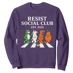 Resist Social Club 2025 Sweatshirt Portland Frog Animals Mascot Walking TS11 Purple Print Your Wear