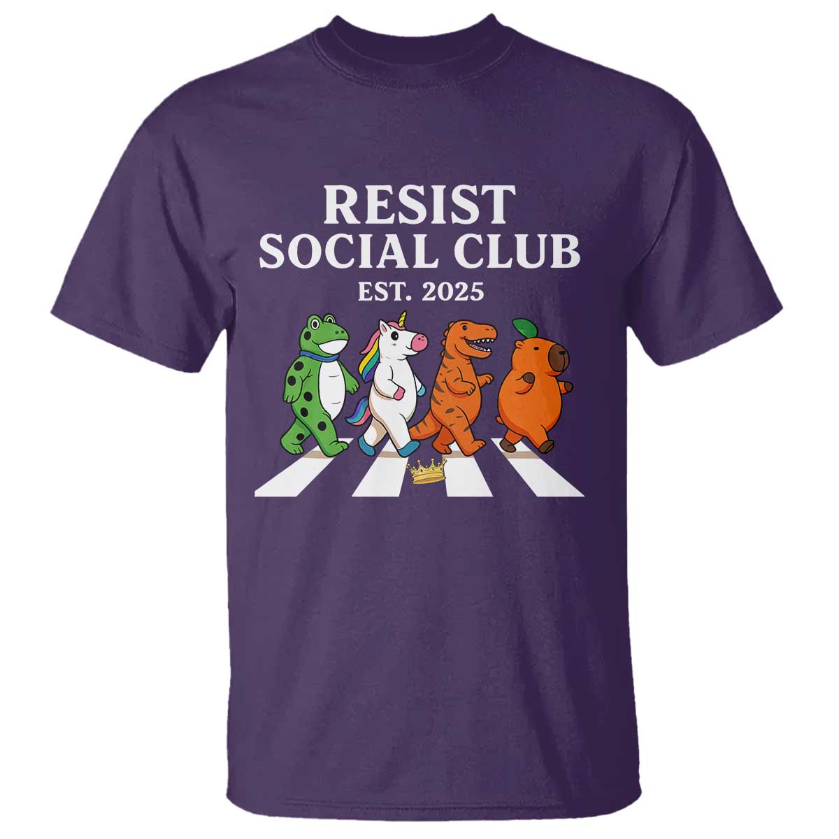 Resist Social Club 2025 T Shirt Portland Frog Animals Mascot Walking TS11 Purple Print Your Wear