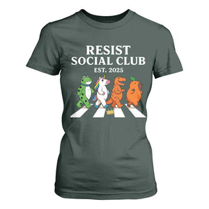Resist Social Club 2025 T Shirt For Women Portland Frog Animals Mascot Walking TS11 Dark Forest Green Print Your Wear