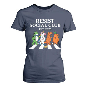 Resist Social Club 2025 T Shirt For Women Portland Frog Animals Mascot Walking TS11 Navy Print Your Wear