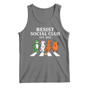 Resist Social Club 2025 Tank Top Portland Frog Animals Mascot Walking TS11 Black Heather Print Your Wear