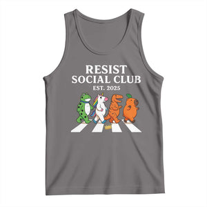 Resist Social Club 2025 Tank Top Portland Frog Animals Mascot Walking TS11 Deep Heather Print Your Wear