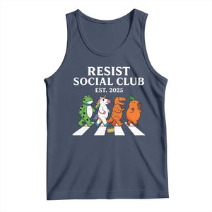 Resist Social Club 2025 Tank Top Portland Frog Animals Mascot Walking TS11 Navy Print Your Wear