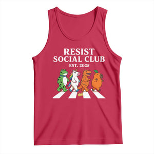 Resist Social Club 2025 Tank Top Portland Frog Animals Mascot Walking TS11 Red Print Your Wear