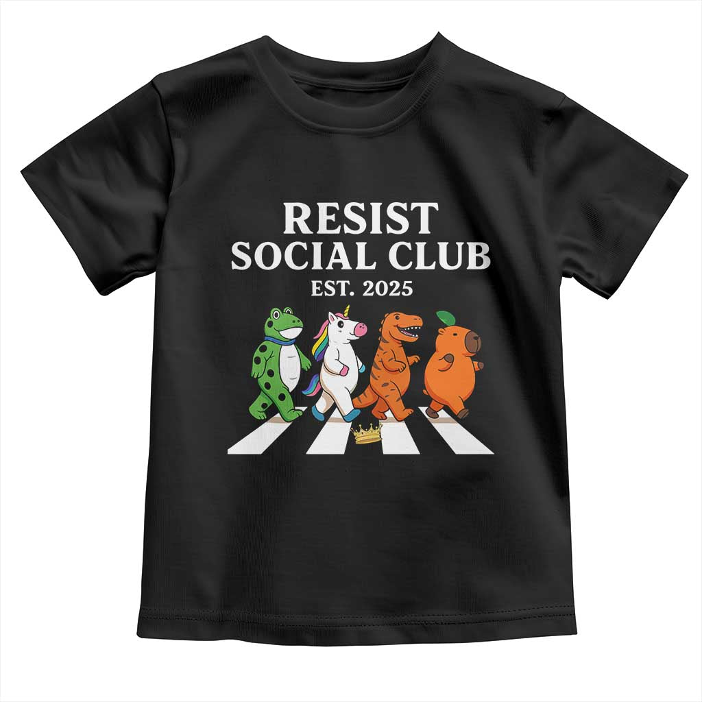 Resist Social Club 2025 Toddler T Shirt Portland Frog Animals Mascot Walking TS11 Black Print Your Wear