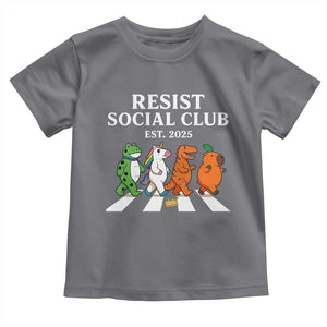 Resist Social Club 2025 Toddler T Shirt Portland Frog Animals Mascot Walking TS11 Charcoal Print Your Wear