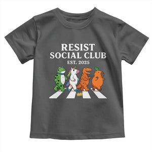 Resist Social Club 2025 Toddler T Shirt Portland Frog Animals Mascot Walking TS11 Dark Heather Print Your Wear