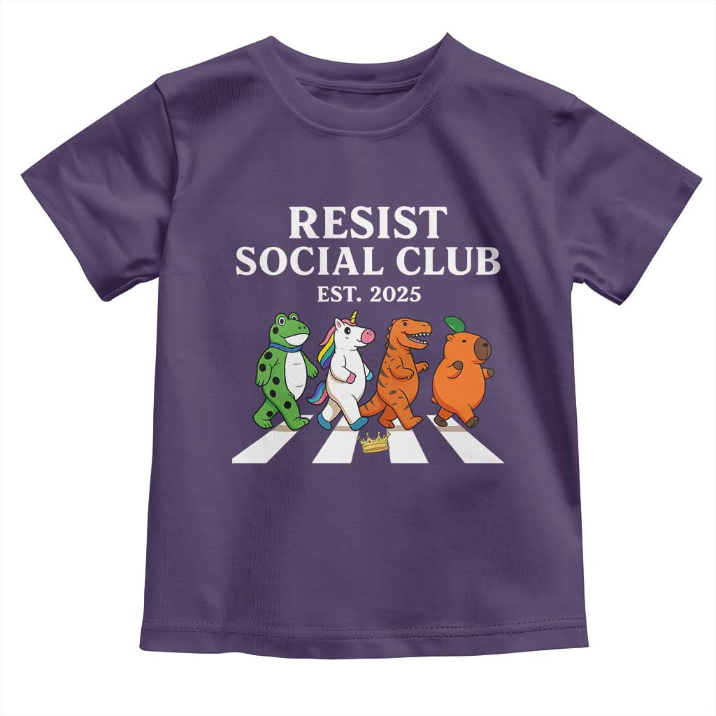 Resist Social Club 2025 Toddler T Shirt Portland Frog Animals Mascot Walking TS11 Purple Print Your Wear