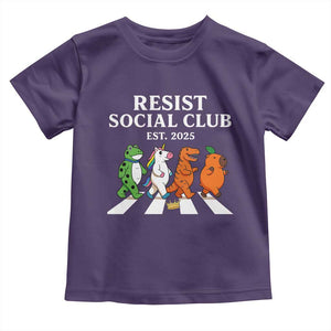 Resist Social Club 2025 Toddler T Shirt Portland Frog Animals Mascot Walking TS11 Purple Print Your Wear