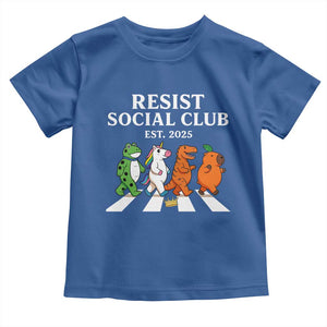 Resist Social Club 2025 Toddler T Shirt Portland Frog Animals Mascot Walking TS11 Royal Blue Print Your Wear