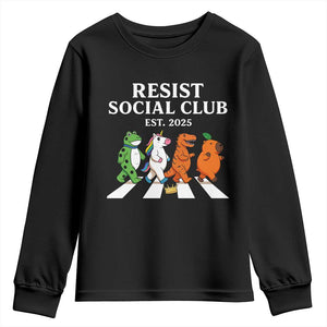 Resist Social Club 2025 Youth Sweatshirt Portland Frog Animals Mascot Walking TS11 Black Print Your Wear