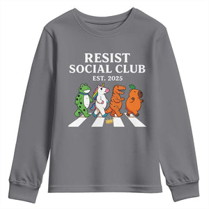 Resist Social Club 2025 Youth Sweatshirt Portland Frog Animals Mascot Walking TS11 Charcoal Print Your Wear