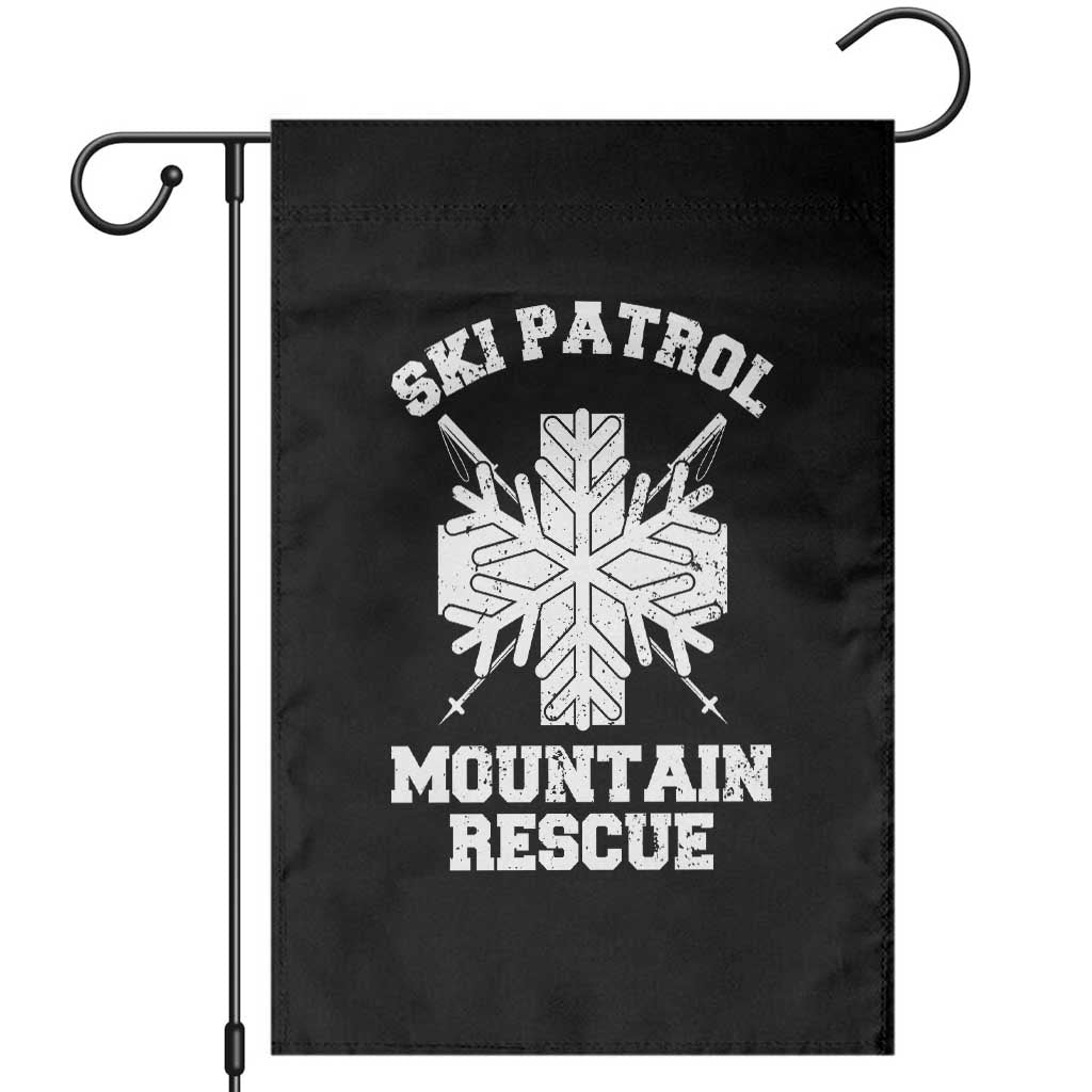 Ski Patrol Mountain Rescue Garden Flag Winter Slopes Skiing Snowboarding Snowflake TS11 Black Print Your Wear
