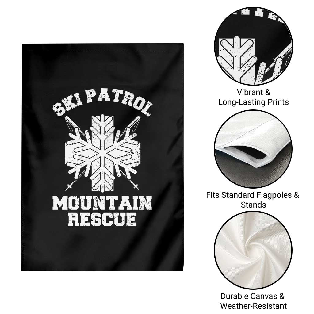 Ski Patrol Mountain Rescue Garden Flag Winter Slopes Skiing Snowboarding Snowflake TS11 Print Your Wear
