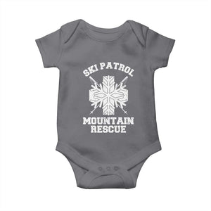 Ski Patrol Mountain Rescue Baby Onesie Winter Slopes Skiing Snowboarding Snowflake TS11 Charcoal Print Your Wear