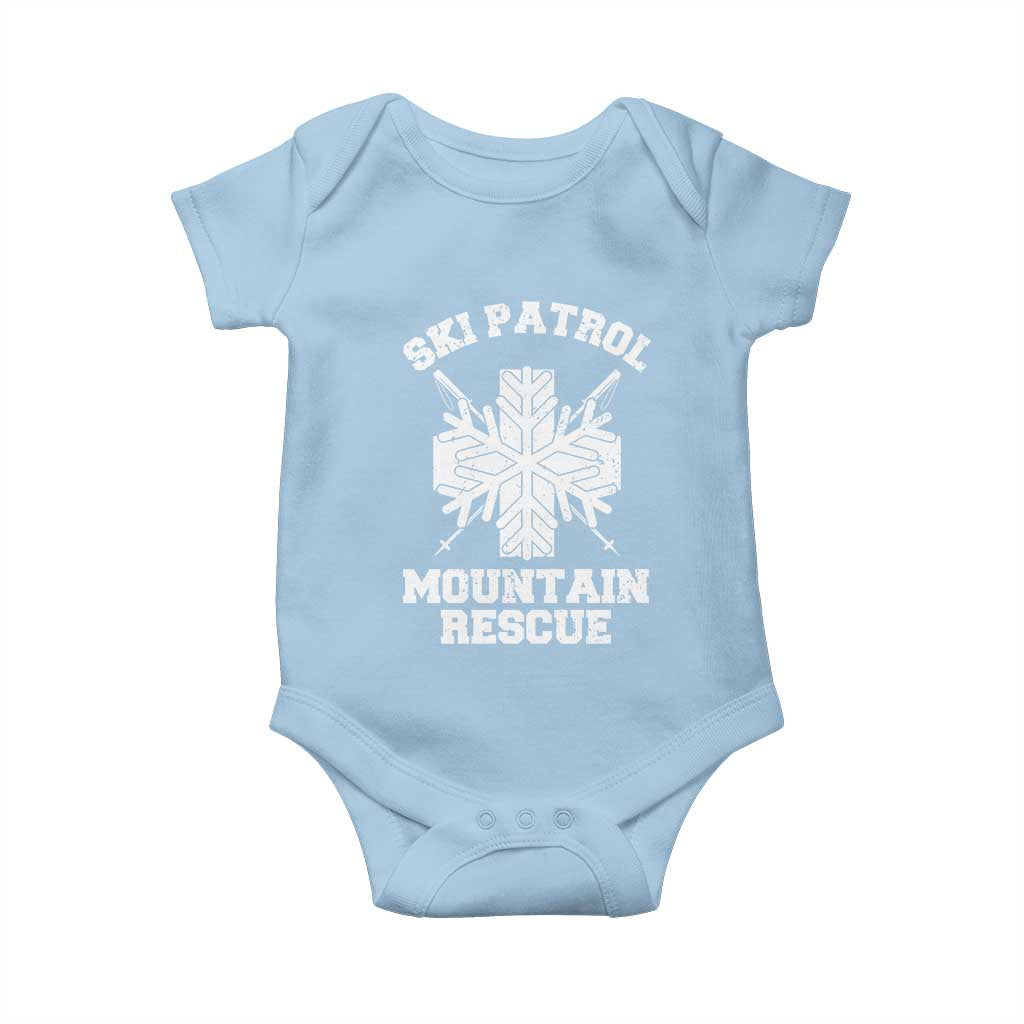 Ski Patrol Mountain Rescue Baby Onesie Winter Slopes Skiing Snowboarding Snowflake TS11 Light Blue Print Your Wear