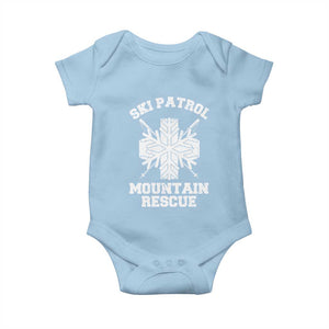 Ski Patrol Mountain Rescue Baby Onesie Winter Slopes Skiing Snowboarding Snowflake TS11 Light Blue Print Your Wear